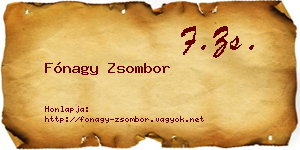 Fónagy Zsombor névjegykártya